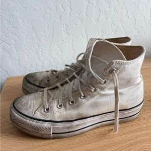 Converse Cream High-Top Sneakers